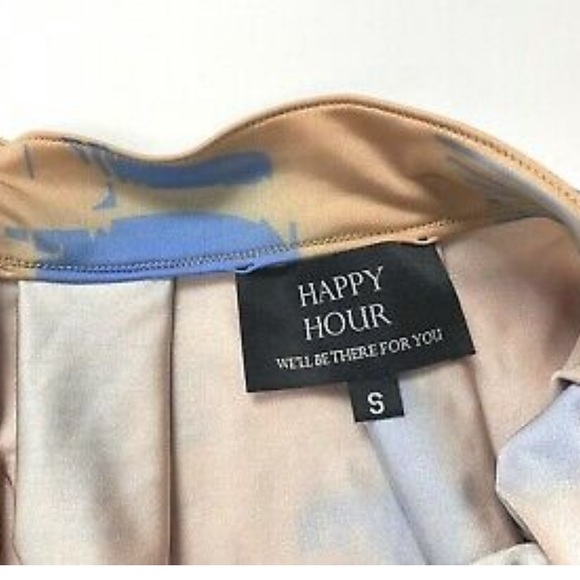 CLEARANCE SALE! Happy Hour S Blue Tan Short Skirt - Picture 5 of 7